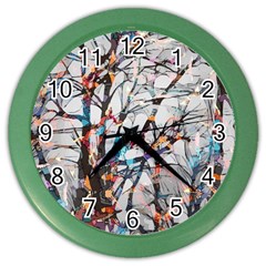 Forest-abstract-artwork-colorful Color Wall Clock by Bedest