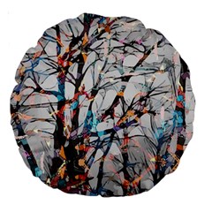 Forest-abstract-artwork-colorful Large 18  Premium Round Cushions by Bedest