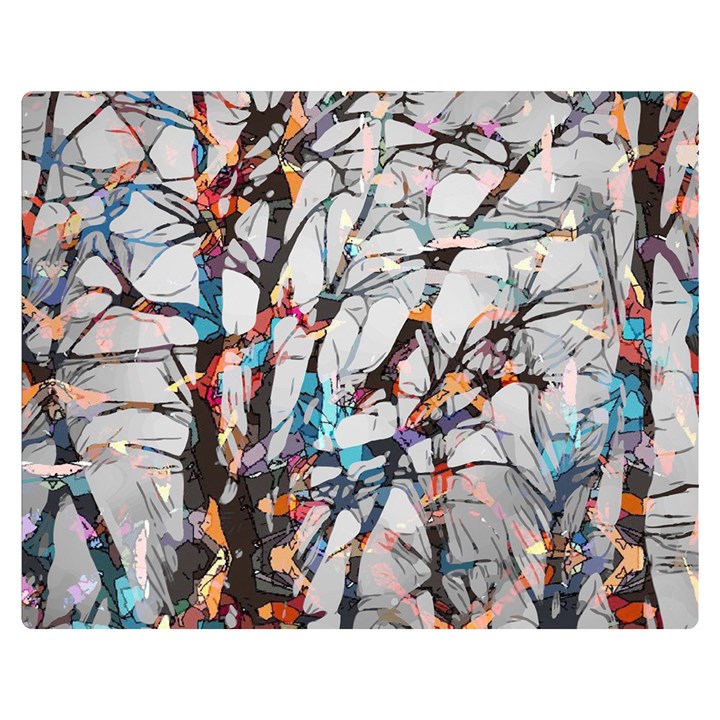 Forest-abstract-artwork-colorful Two Sides Premium Plush Fleece Blanket (Medium)