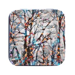 Forest-abstract-artwork-colorful Square Metal Box (black)