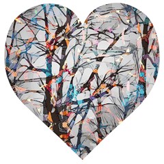 Forest-abstract-artwork-colorful Wooden Puzzle Heart