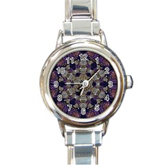 Flowers Of Diamonds In Harmony And Structures Of Love Round Italian Charm Watch by pepitasart