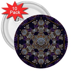 Flowers Of Diamonds In Harmony And Structures Of Love 3  Buttons (10 Pack)  by pepitasart