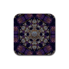 Flowers Of Diamonds In Harmony And Structures Of Love Rubber Coaster (square) by pepitasart