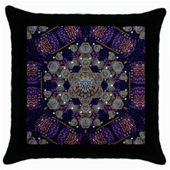 Flowers Of Diamonds In Harmony And Structures Of Love Throw Pillow Case (black) by pepitasart