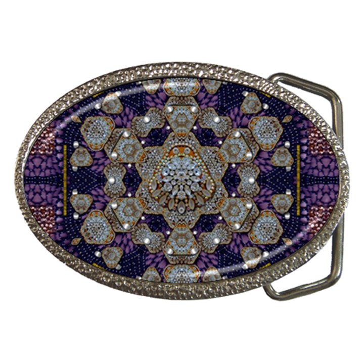 Flowers Of Diamonds In Harmony And Structures Of Love Belt Buckles