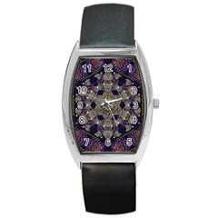 Flowers Of Diamonds In Harmony And Structures Of Love Barrel Style Metal Watch by pepitasart