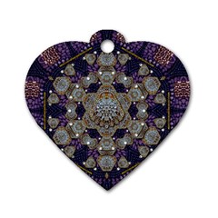 Flowers Of Diamonds In Harmony And Structures Of Love Dog Tag Heart (two Sides) by pepitasart