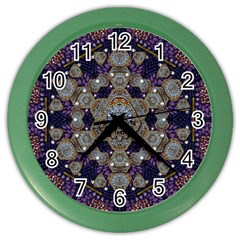 Flowers Of Diamonds In Harmony And Structures Of Love Color Wall Clock by pepitasart