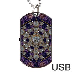 Flowers Of Diamonds In Harmony And Structures Of Love Dog Tag Usb Flash (one Side) by pepitasart