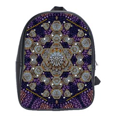 Flowers Of Diamonds In Harmony And Structures Of Love School Bag (xl) by pepitasart