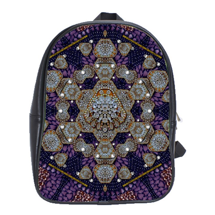 Flowers Of Diamonds In Harmony And Structures Of Love School Bag (XL)