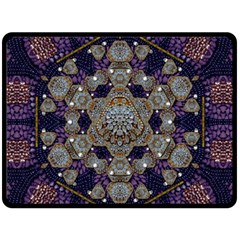 Flowers Of Diamonds In Harmony And Structures Of Love Two Sides Fleece Blanket (large) by pepitasart