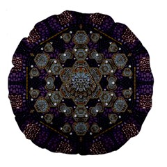 Flowers Of Diamonds In Harmony And Structures Of Love Large 18  Premium Flano Round Cushions by pepitasart