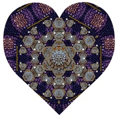 Flowers Of Diamonds In Harmony And Structures Of Love Wooden Puzzle Heart by pepitasart