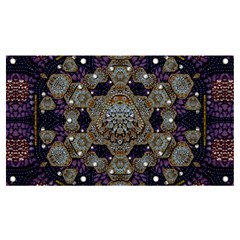 Flowers Of Diamonds In Harmony And Structures Of Love Banner And Sign 7  X 4  by pepitasart