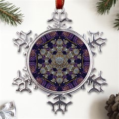 Flowers Of Diamonds In Harmony And Structures Of Love Metal Large Snowflake Ornament by pepitasart