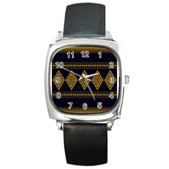 Abstract-batik Klasikjpg Square Metal Watch by nateshop