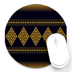 Abstract-batik Klasikjpg Round Mousepad by nateshop