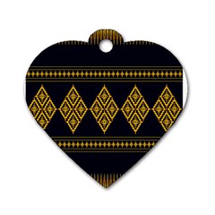 Abstract-batik Klasikjpg Dog Tag Heart (one Side) by nateshop