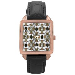 Background-baitik Rose Gold Leather Watch  by nateshop