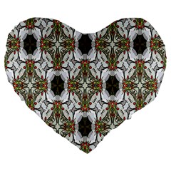 Background-baitik Large 19  Premium Flano Heart Shape Cushions by nateshop