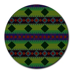 Background-batik 01 Round Mousepad by nateshop