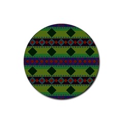 Background-batik 01 Rubber Round Coaster (4 Pack) by nateshop