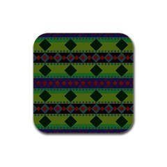 Background-batik 01 Rubber Square Coaster (4 Pack) by nateshop