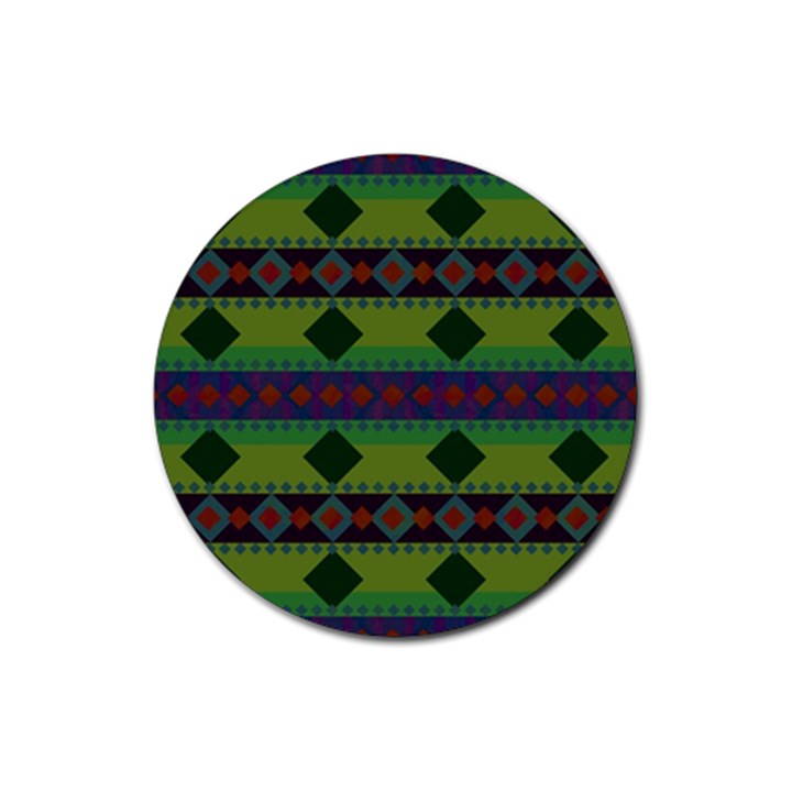 Background-batik 01 Rubber Round Coaster (4 pack)