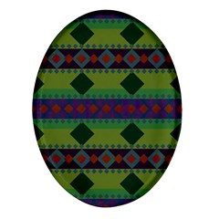 Background-batik 01 Oval Glass Fridge Magnet (4 Pack) by nateshop