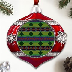 Background-batik 01 Metal Snowflake And Bell Red Ornament by nateshop