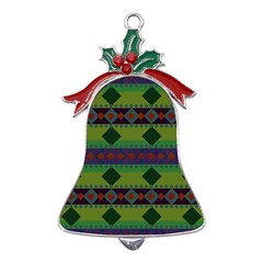 Background-batik 01 Metal Holly Leaf Bell Ornament