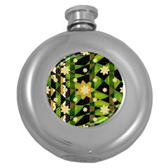 Background-batik 02 Round Hip Flask (5 Oz) by nateshop