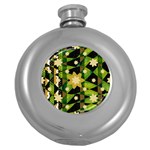 Background-batik 02 Round Hip Flask (5 oz) Front