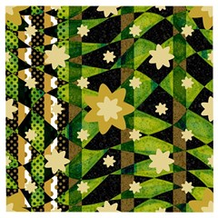 Background-batik 02 Wooden Puzzle Square by nateshop