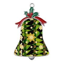 Background-batik 02 Metal Holly Leaf Bell Ornament