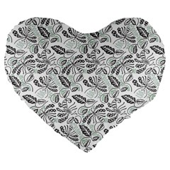 Batik Klasik In Indonesia Large 19  Premium Flano Heart Shape Cushions by nateshop