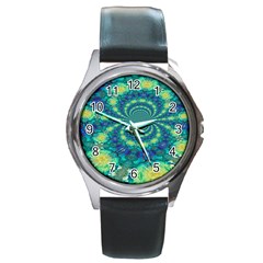 Fractal Round Metal Watch by nateshop