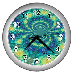 Fractal Wall Clock (silver) by nateshop