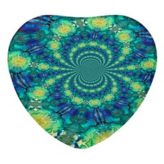 Fractal Heart Glass Fridge Magnet (4 Pack) by nateshop