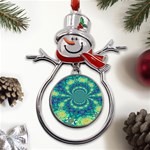 Fractal Metal Snowman Ornament Front