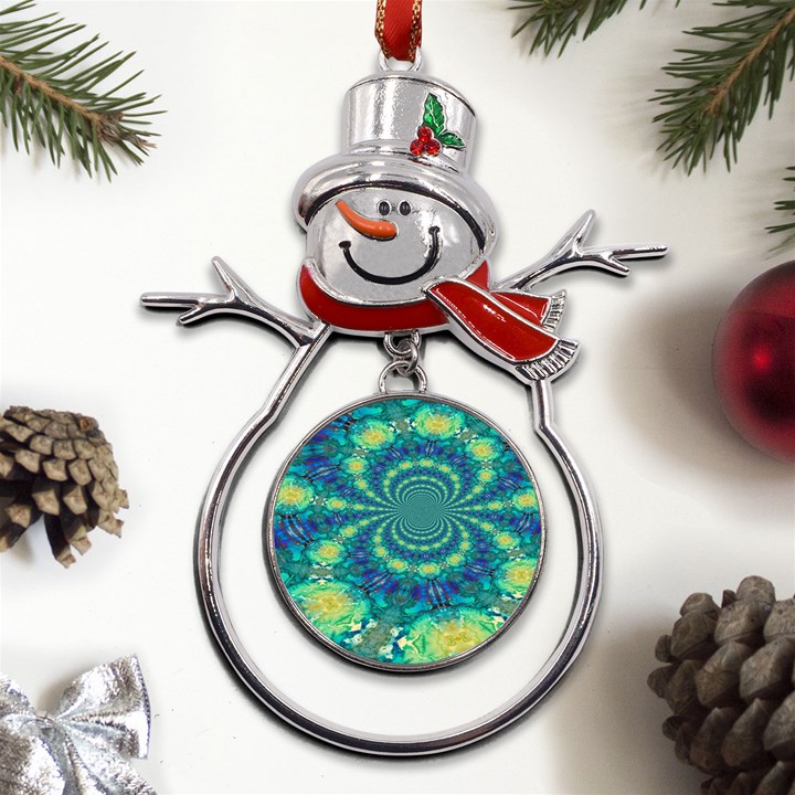 Fractal Metal Snowman Ornament