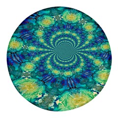 Fractal Round Glass Fridge Magnet (4 Pack) by nateshop