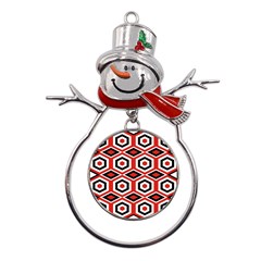 Motif-20 Metal Snowman Ornament by nateshop