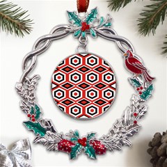 Motif-20 Metal X mas Wreath Holly Leaf Ornament by nateshop