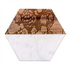 Berries-01 Marble Wood Coaster (hexagon)  by nateshop