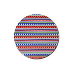 Christmas-color-stripes Pattern Rubber Round Coaster (4 Pack) by Bedest