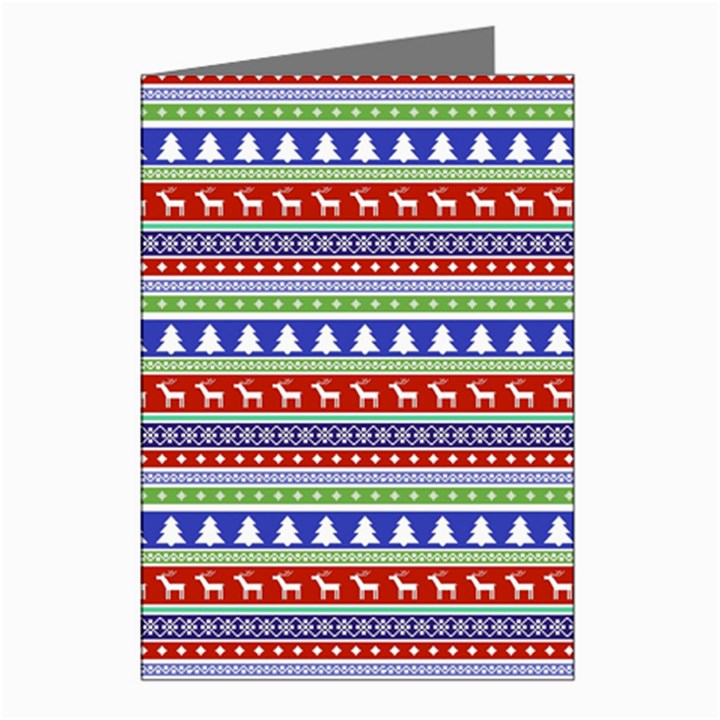 Christmas-color-stripes Pattern Greeting Cards (Pkg of 8)