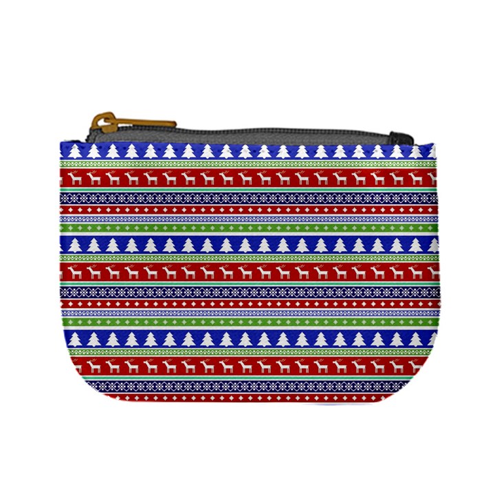 Christmas-color-stripes Pattern Mini Coin Purse